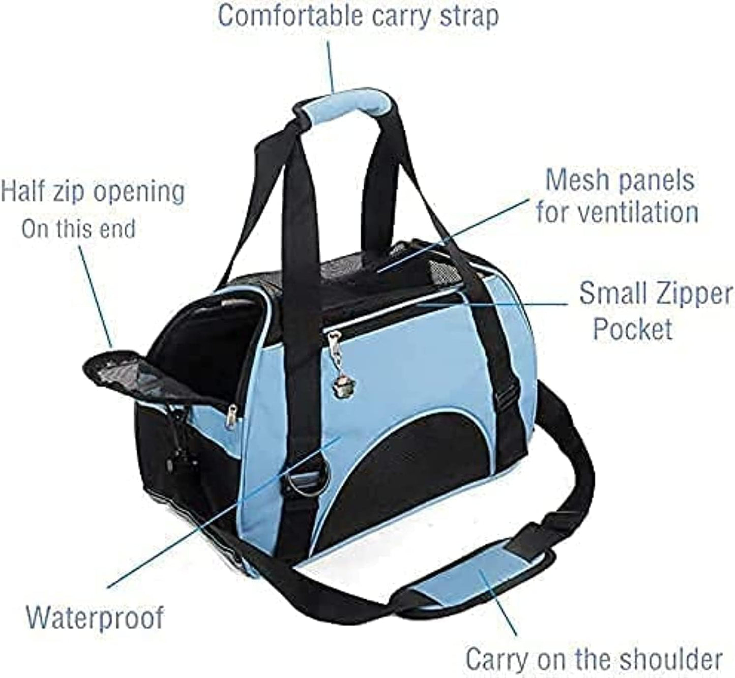 ZaneSun Cat Carrier,Soft-Sided Pet Travel Carrier for Cats,Dogs Puppy Comfort Portable Foldable Pet Bag Airline Approved (Small Rosered)