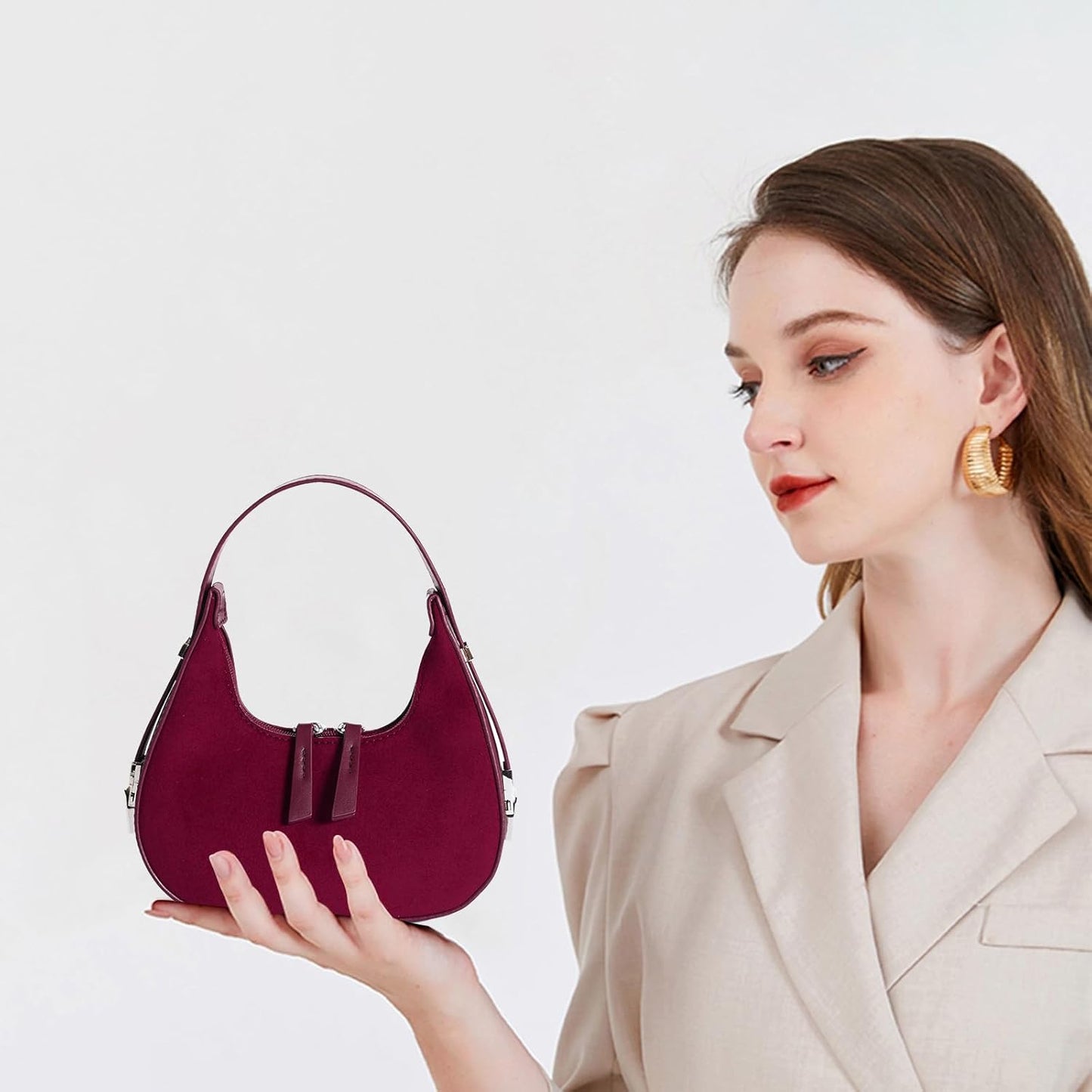 Prpeko Shoulder Bag Crescent Retro Y2k Hobo Handbags 90s Underarm Purse Bag Fashion Clutch Purses for Women