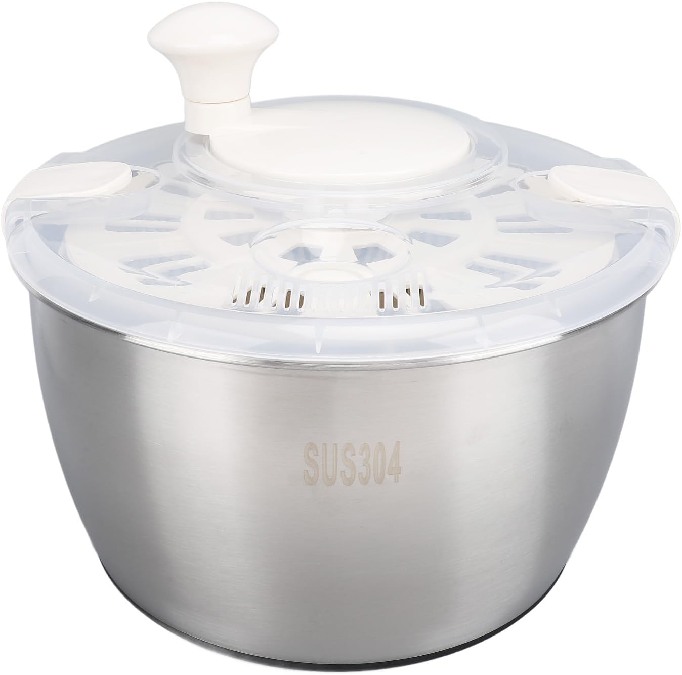Stainless Steel Salad Spinner 5L Multifunctional Lettuce Spinner Vegetable Dryer with Lid Drain Bowl Colander for Home Kitchen