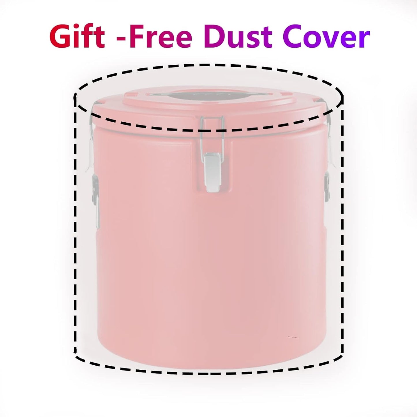Insulated Soup Pan Carrier Portable Commercial Hot -Cold Hot Box Food Warmer Large Insulation Barrel Cooler Carrier Stainless Steel Lining with Dust Cover 15Quarts(3.75gal)