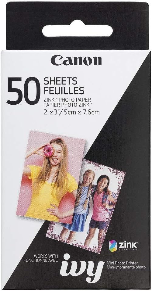 Canon 3215C001 IVY ZINK photo printer paper, 50 sheets