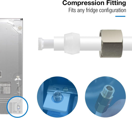 iSpring ICEK Ultra Safe Fridge Water Line Connection and Ice Maker Installation Kit for Reverse Osmosis RO Systems & Water Filters, 1/4" - PuriLite
