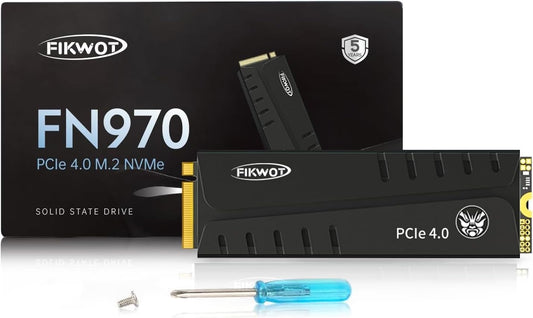 Fikwot FN970 2TB M.2 2280 PCIe Gen4 x4 NVMe 1.4 Internal Solid State Drive with Heatsink - Speeds up to 7,400MB/s, Configure DRAM Cache, Compatible PS5 Internal SSD