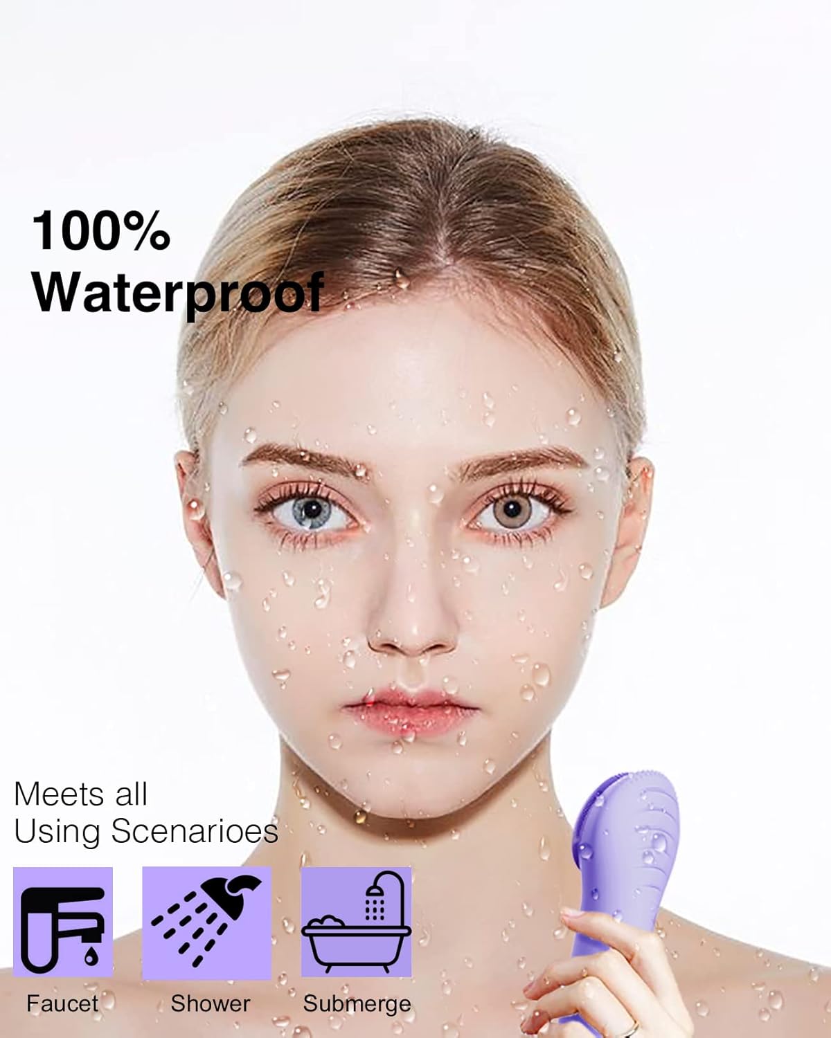 Några Coola Facial Cleansing Brush, Waterproof Electric Face Cleansing Brush Device for Deep Cleaning|Gentle Exfoliating|Massaging,Rechargeable Silicone Skin Wash Machine with Magnet Charger