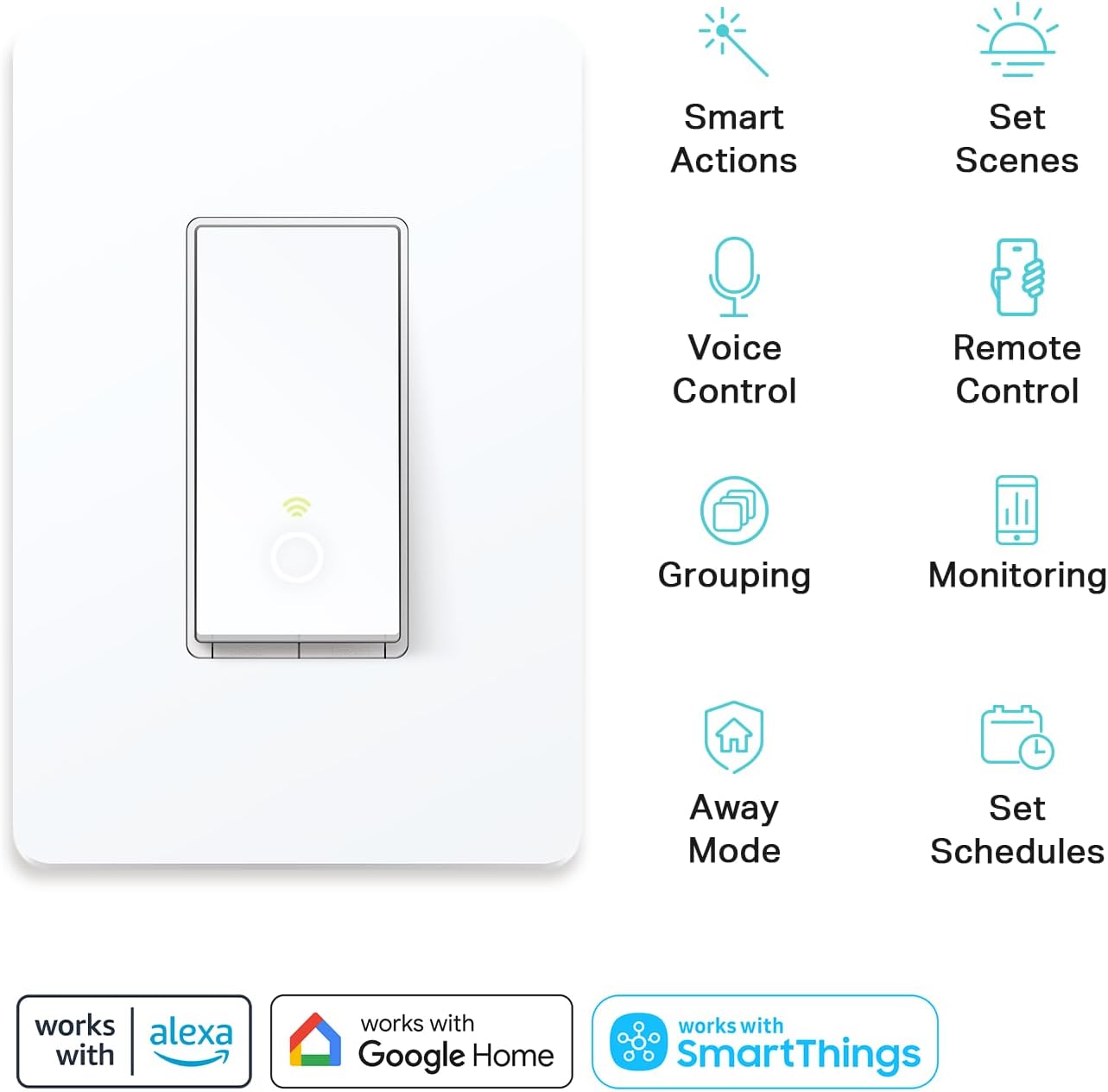 Kasa Smart 3-Way Light Switch Kit by TP-Link (HS210 KIT) - Neutral Wire and 2.4GHz Wi-Fi Connection Required, Works with Alexa and Google Home, No Hub Required, UL Certified, White,2 Count (Pack of 1)