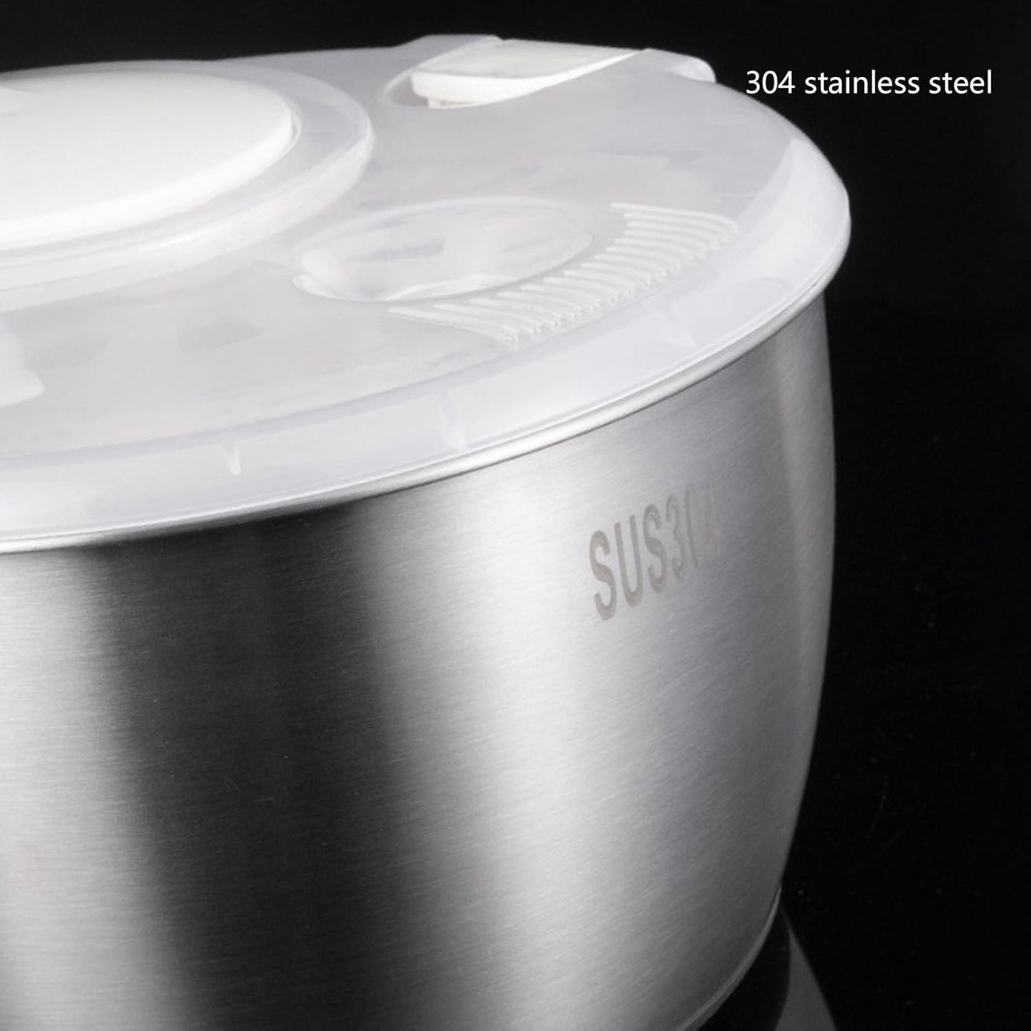 Vomeko Stainless Steel Salad Spinner, Large Salad Spinner Vegetable Washer,Multifunctional Large Capacity Lettuce Spinner, Fruit Washer Drain Basket