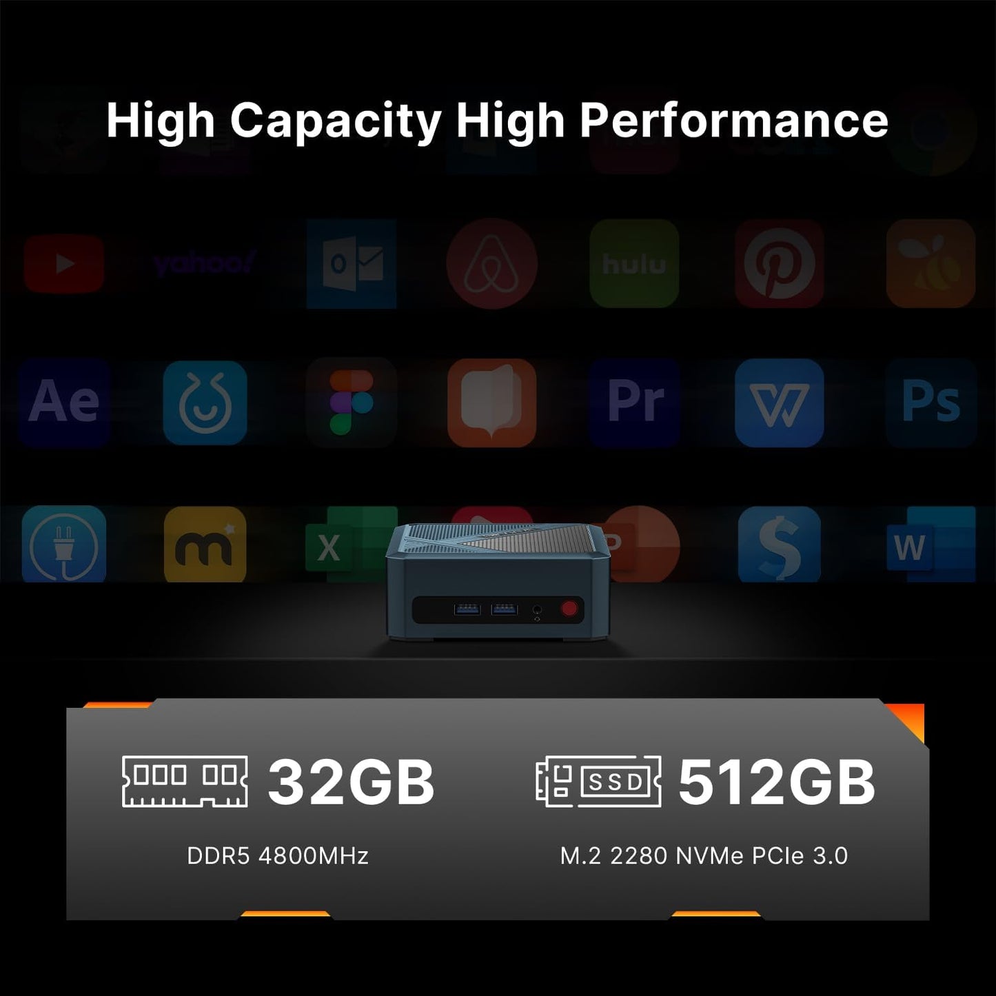 BOSGAME Mini PC P4, Desktop Computers Ryzen 7 5825U PC, Dual LAN Mini Gaming PC,16GB DDR4 RAM, 512GB NVMe SSD, 4K Triple Display, Wi-Fi 6E, Bluetooth 5.2