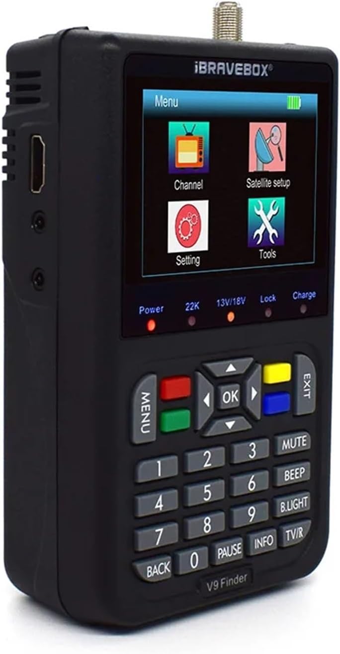 V9 Finder Digital Satellite Finder LCD Satellite Finder Digital Satellite Finder 3.5 Inch DVB-S/S2 H.265(Black)