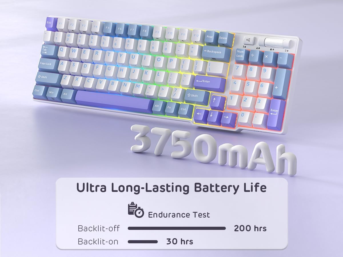 RK ROYAL KLUDGE RK96 RGB Limited Ed, 90% 96 Keys Wireless Triple Mode BT5.0/2.4G/USB-C Hot Swappable Mechanical Keyboard w/Wrist Rest, Software Support, Linear Viridian Switches, MARRS Green