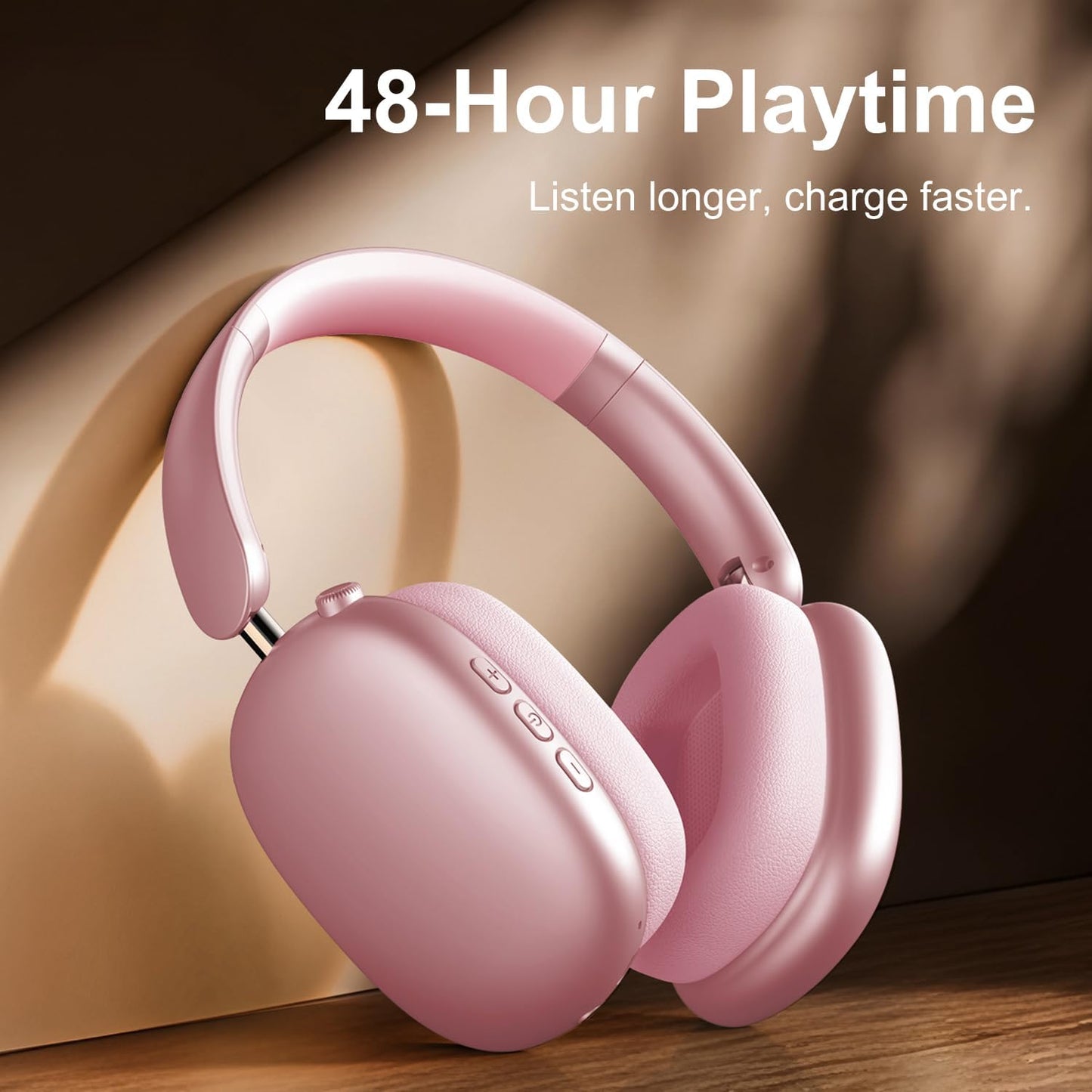 Wentronic Y01 Wireless Over Ear Headphones, Noise Canceling Bluetooth 5.3 Headphones with Microphones,Hi-Res Audio,48H Playtime,Foldable,Breathable Soft Earpads for iOS/Android/Samsung/PC-Green