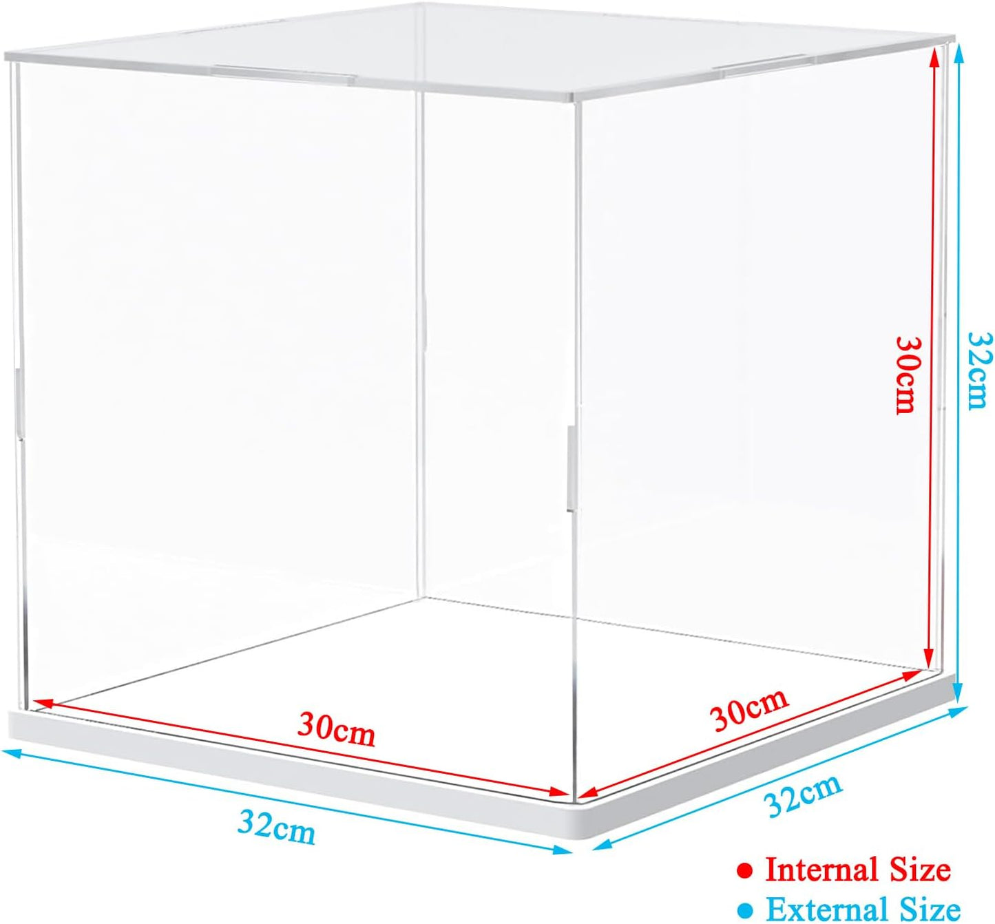 Thickened Clear Acrylic Display Case for Lego 10330 43268 76450 42170 10295 10353 Collectibles, Transparent Box Dustproof Protection with Wood-Plastic Base & String Light, Black Inside 40x20x20cm