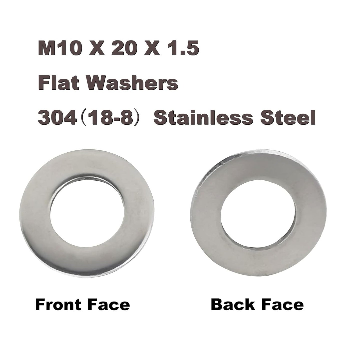 Fajoeda M6 Flat Washers 120Pcs M6 304 Stainless Steel Flat Washer for Bolts Screws, M6 x 12 mm x 1.5 mm