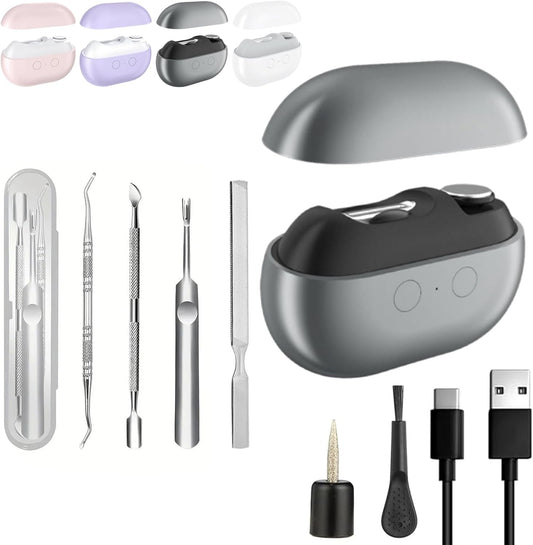 Vueeze EasyClip Smart Nail Clipper - Integrated Shear/Grinding System, LED Safety Lighting, Easy Clip Nail Clippers, Two Grinding Heads Suitable for Grinding Large Areas and Crevices (Black)