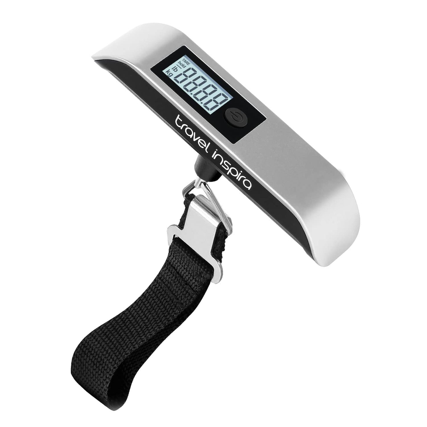 travel inspira Luggage Scale, Portable Digital Hanging Baggage Scale for Travel, Suitcase Weight Scale with Rubber Paint, 110 Pounds, Battery Included - Blue