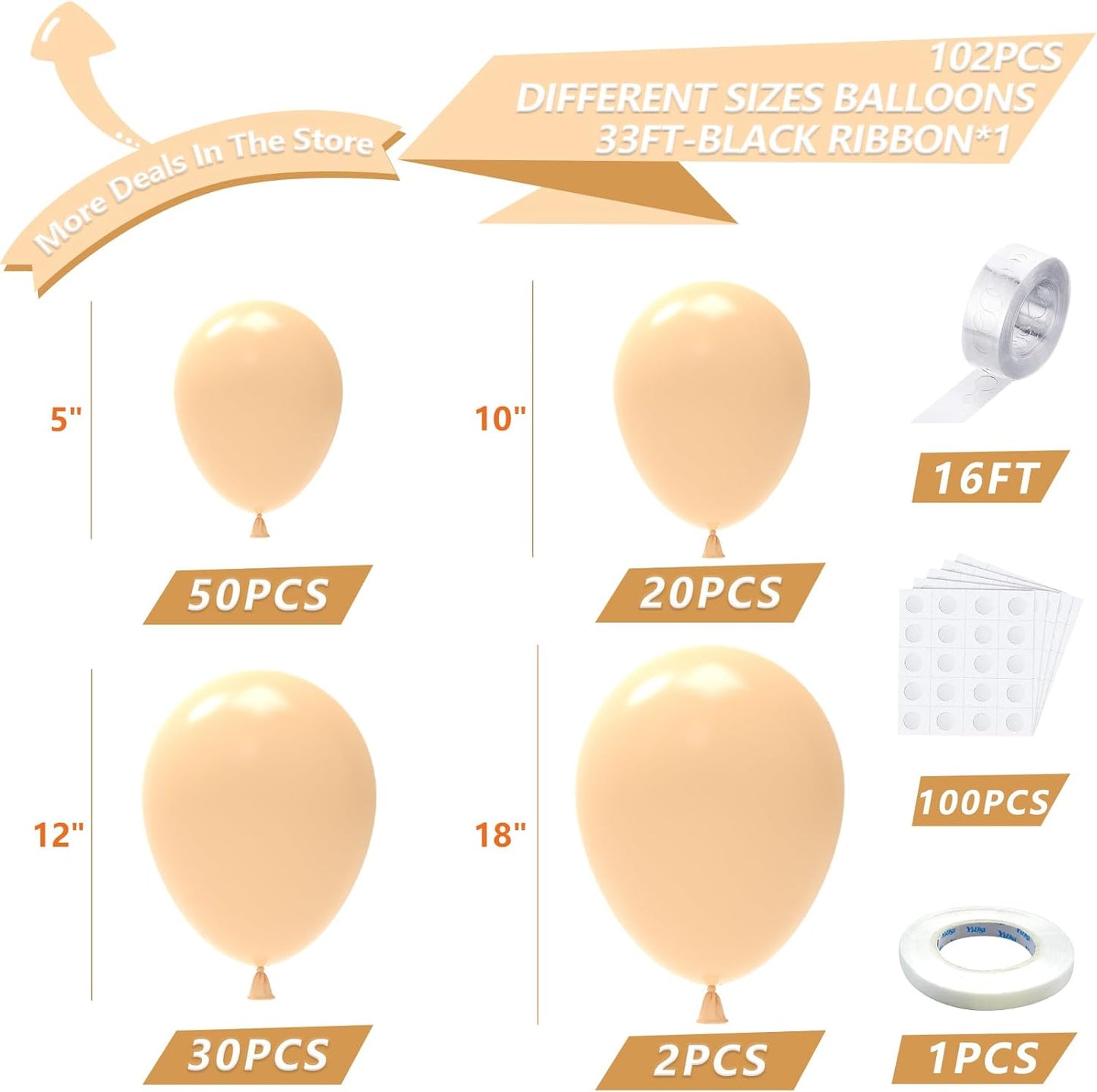 Gold Metallic Chrome Latex Balloon Arch Kit, 102PCS 18In 12In 10In 5In Arch Garland For Festival Picnic, Engagement, Wedding, Birthday Party, Gold Theme Anniversary Decoration With 33FT Ribbon