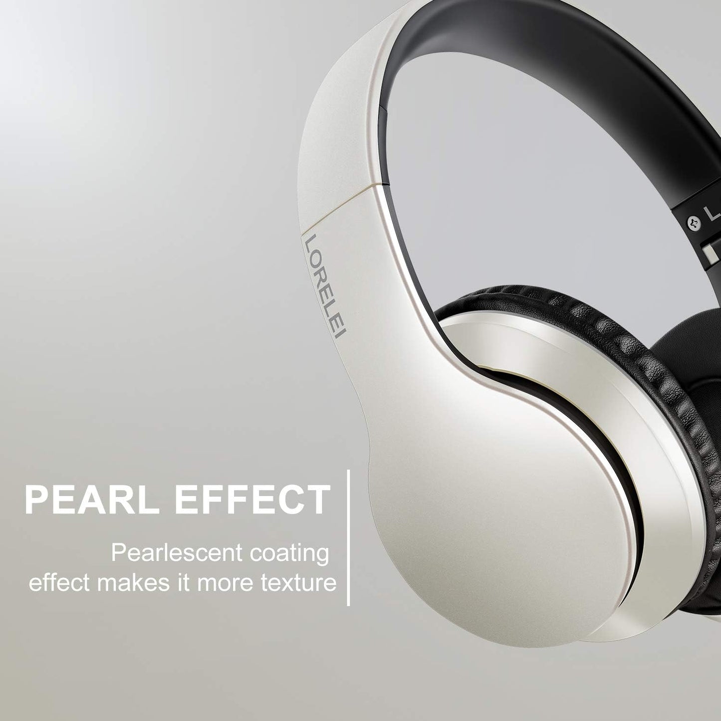LORELEI X6 Over-Ear Headphones With Microphone, Lightweight Foldable & Portable Stereo Bass With 1.45M No-Tangle Wired for Smartphone Tablet MP3/4 (Black-Gold)