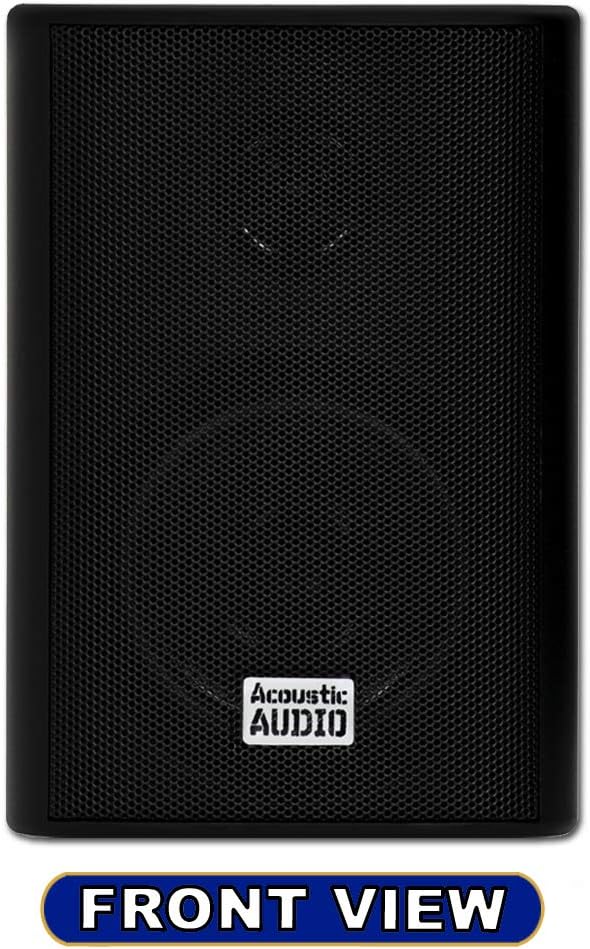 Acoustic Audio AA351B Indoor/Outdoor Speakers, Black, Set of 2