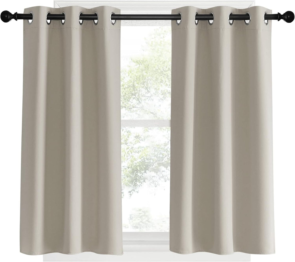 NICETOWN Blackout Curtains 2 Panels for Bedroom- Thermal Insulated Grommet Blackout Curtains 63 Inches Long for Living Room/Kitchen Rideaux occultants (2 Panels, W42 x L63 -Inch,Grey) - PuriLite