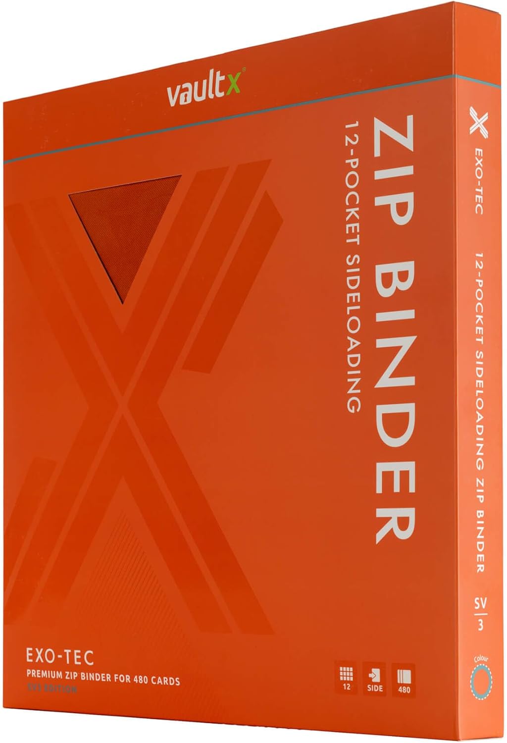 Vault X 12 Pocket Trading Card Zip Binder, 480 Cards, Compatible with Pokemon Scarlet & Violet Set, Exo-Tec Album Material, 20 Side-Loading Pages, Folder for Collectible TCG (SV1)