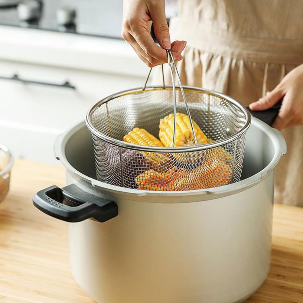 Purilite Select Stainless Steel Deep Fryer & Steamer Basket