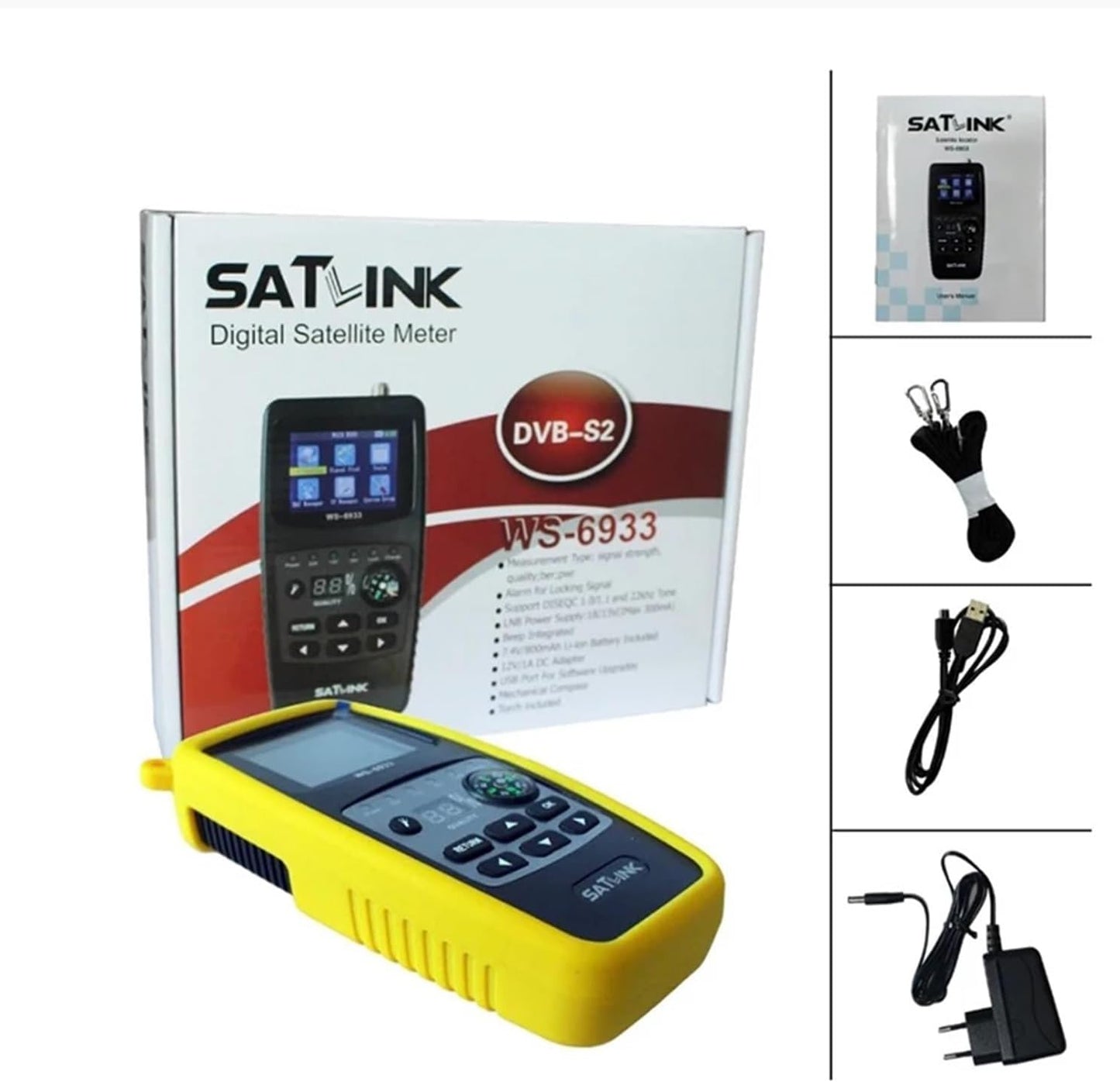 Satellite Finder Satlink WS-6933 Digital Satfinder DVB-S2 2.1Inch LCD Display FTA C&KU Band Vs Gtmedia V8 Finder 2