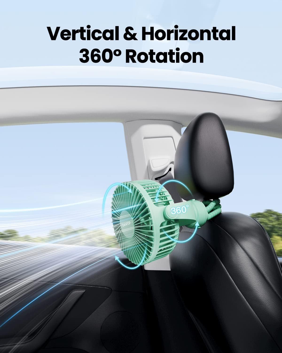 Gaiatop Mini Portable Pram Fan, Rechargeable Small Clip on Fan for Stroller, Detachable 3 Speed 360 Degree Rotate Flexible Tripod Handheld Desk Cooling Car Seat Crib Treadmill Travel Black