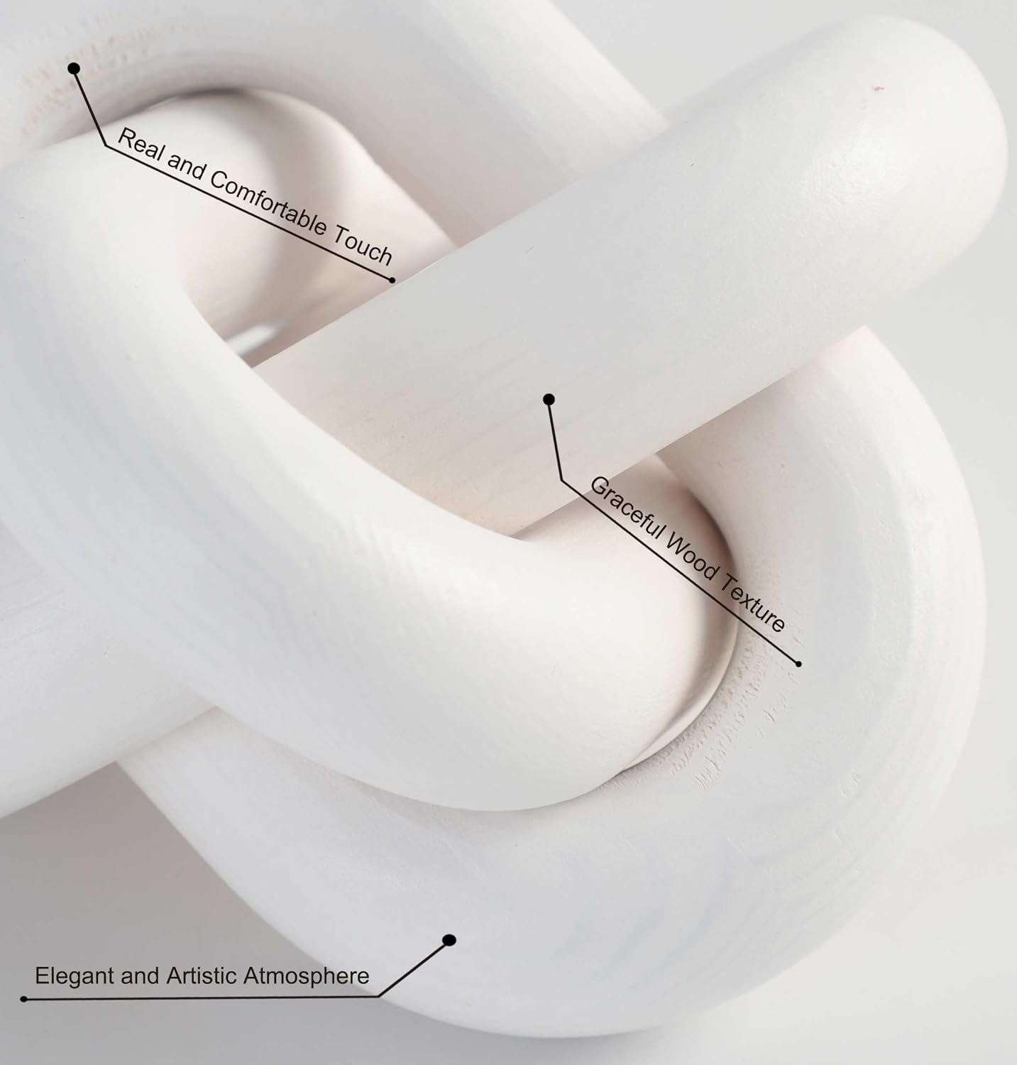 Homtik Wooden Knot - Aesthetic Modern Boho Decor for Shelf, Coffee Table, Entryway, Bookshelf, Desk - Home Decoration for Living Room, Bedroom, Dining Room, Office (White)