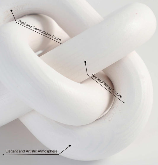 Homtik Wooden Knot - Aesthetic Modern Boho Decor for Shelf, Coffee Table, Entryway, Bookshelf, Desk - Home Decoration for Living Room, Bedroom, Dining Room, Office (White) - PuriLite