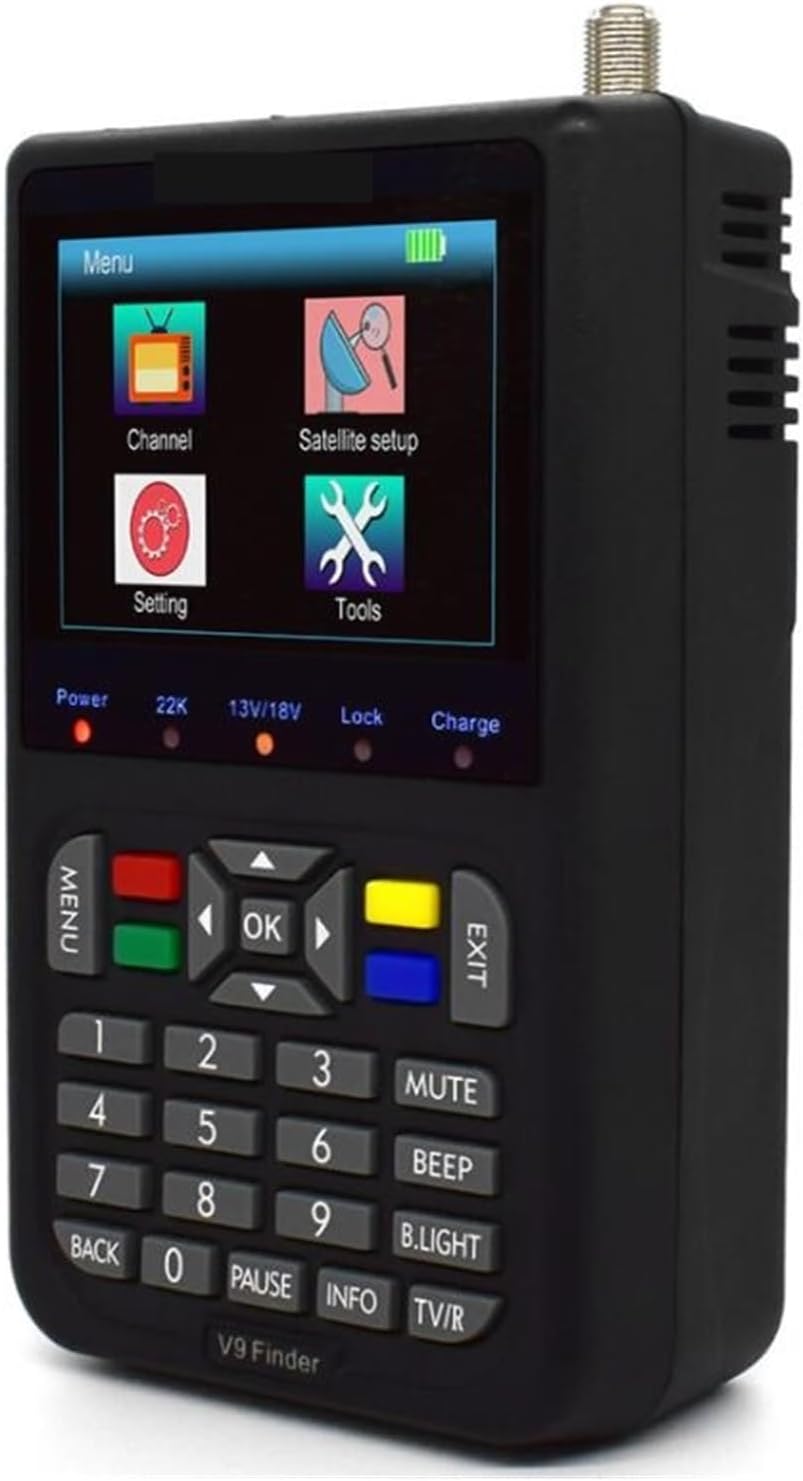V9 Finder Supports H.265 Satellite Finder LCD Digital Satellite Signal Finder Meter Satfinder Vs Satlink Ws 6933(Yellow)