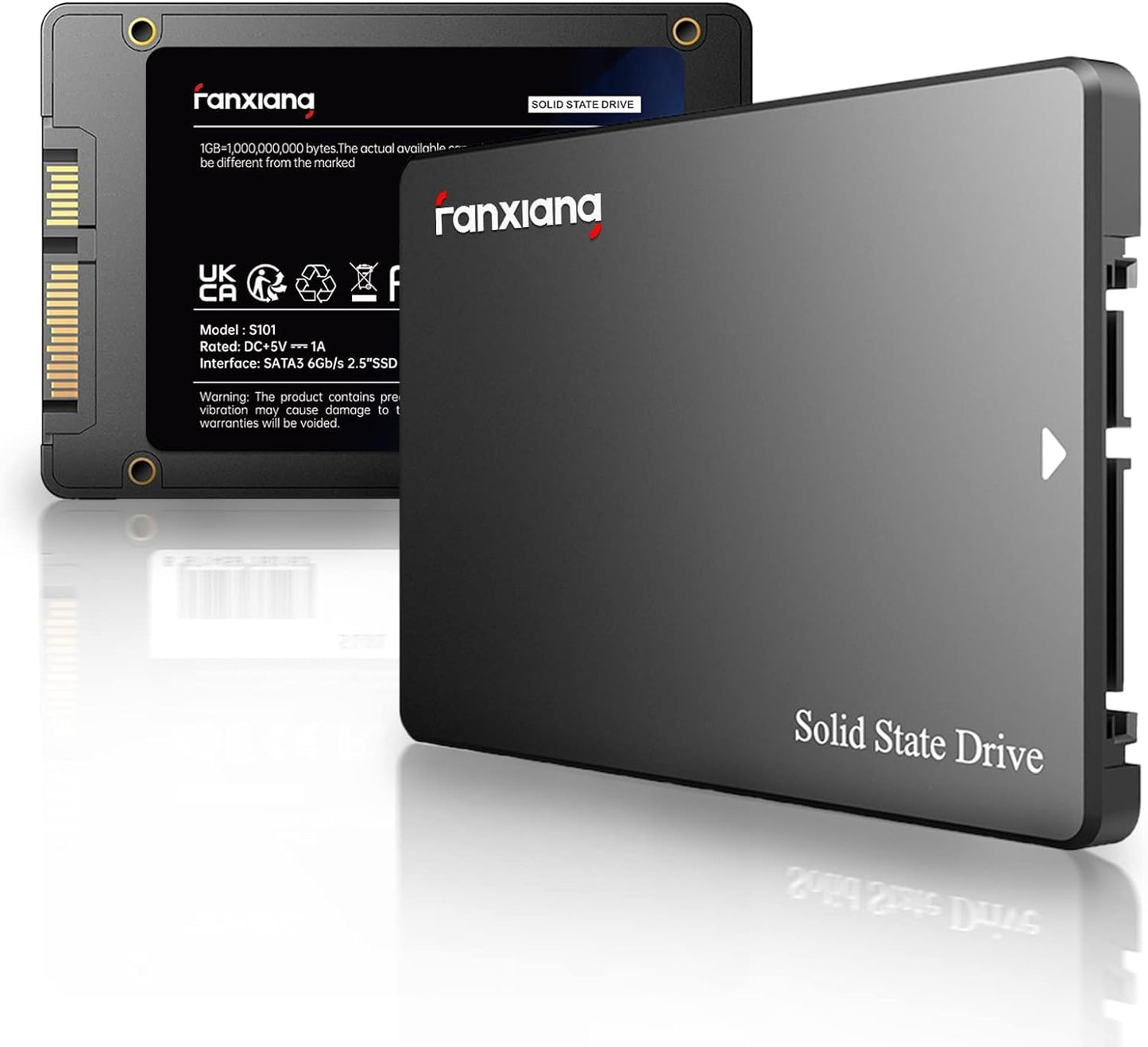 Fanxiang S101 1TB SSD SATA III 6Gb/s 2.5" Internal Solid State Drive, Read Speed up to 550MB/sec, Compatible with Laptop and PC Desktops(Black)