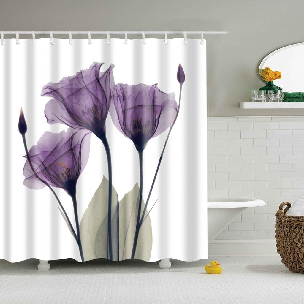 Mantto Canadian Smoky Mountain Cliff Outdoor Idyllic Photo Art Shower Curtain, National Parks Home Decor Curtain, Waterproof Polyester Fabric Bathroom Shower Curtain with Hooks 72" x 72"