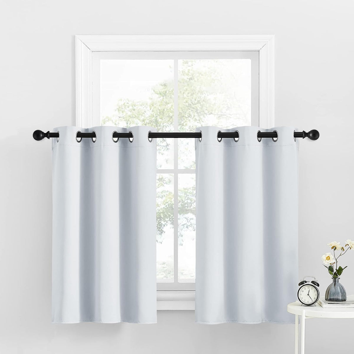 NICETOWN Blackout Curtains 2 Panels for Bedroom- Thermal Insulated Grommet Blackout Curtains 63 Inches Long for Living Room/Kitchen Rideaux occultants (2 Panels, W42 x L63 -Inch,Grey) - PuriLite