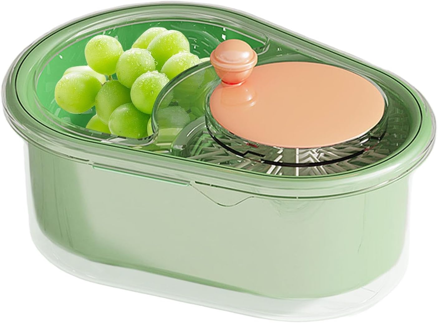 Fruit Cleaner Bowl - Portable Rotating Salad Spinner and Dryer,Salad Cleaner, Kitchen Strainer Drainer Basket, Food Wash Bowl, Manual Lettuce Washer