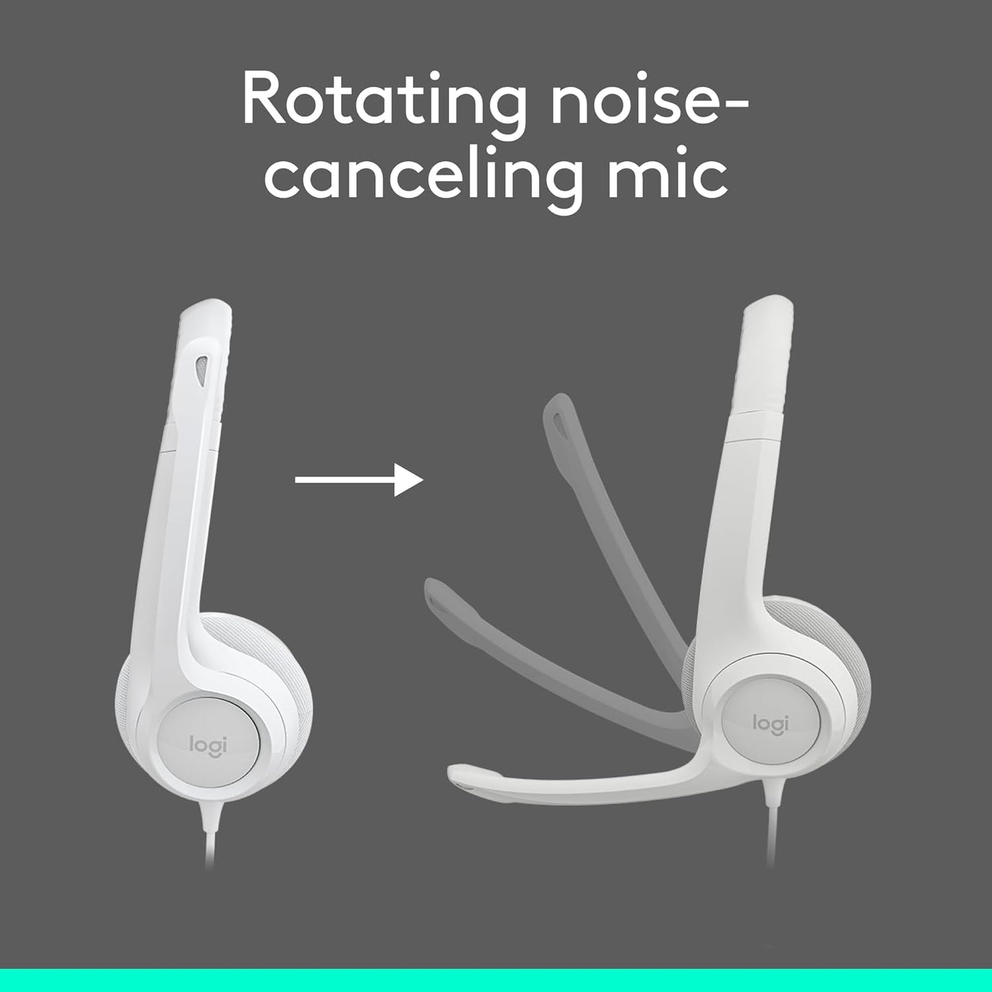 Logitech Zone 301 Wireless Bluetooth Headset with Noise-Canceling Microphone, Compatible with Windows, Mac, Chrome, Linux, iOS, iPadOS, Android – Graphite
