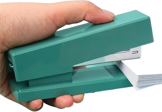 Stapler Desk Binding Binder Book Durable Paper Stapling Fashion Colors School Supplies Stationery Office Accessories(Green)