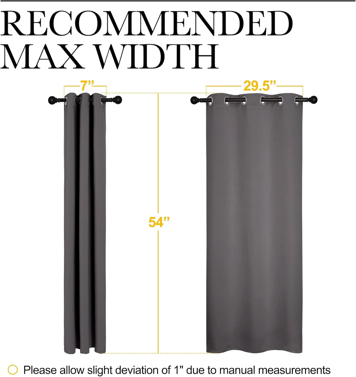 NICETOWN Blackout Curtains 2 Panels for Bedroom- Thermal Insulated Grommet Blackout Curtains 63 Inches Long for Living Room/Kitchen Rideaux occultants (2 Panels, W42 x L63 -Inch,Grey) - PuriLite