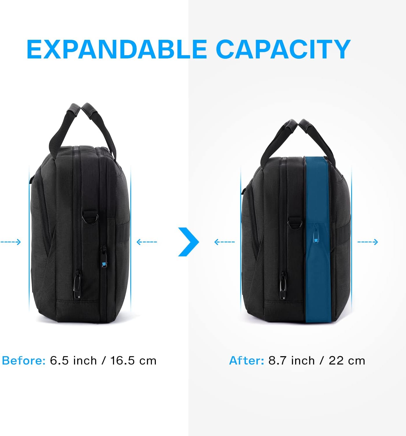 BAGSMART 17.3 Inch Laptop Bag, Expandable Computer Bag Laptop Briefcase Men Women Laptop Shoulder Bag