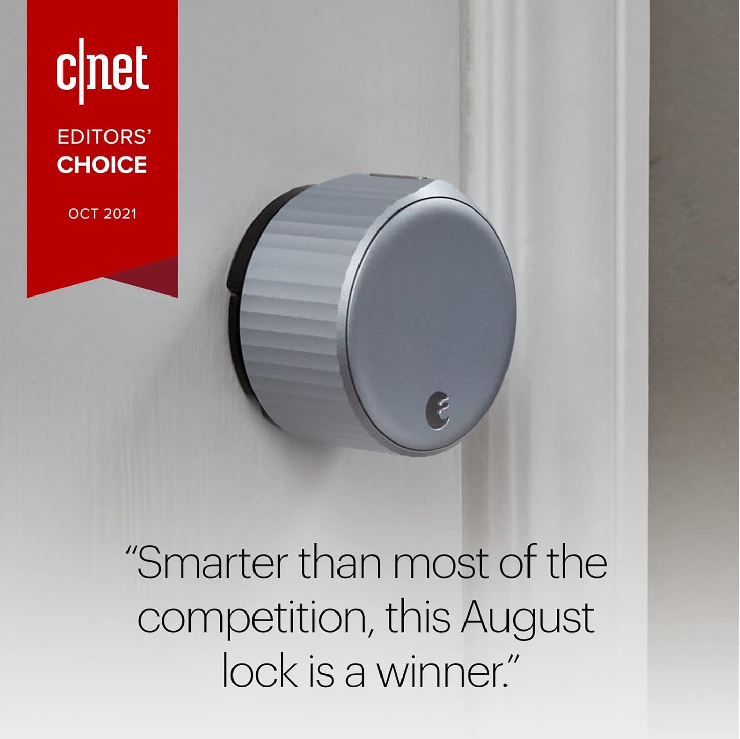 August Home, Silver Wi-Fi Connected Smart Keyless Entry Door Lock, Electronic Door Lock Fits Your Existing Deadbolt in Minutes, AUG-SL05-M01-S01