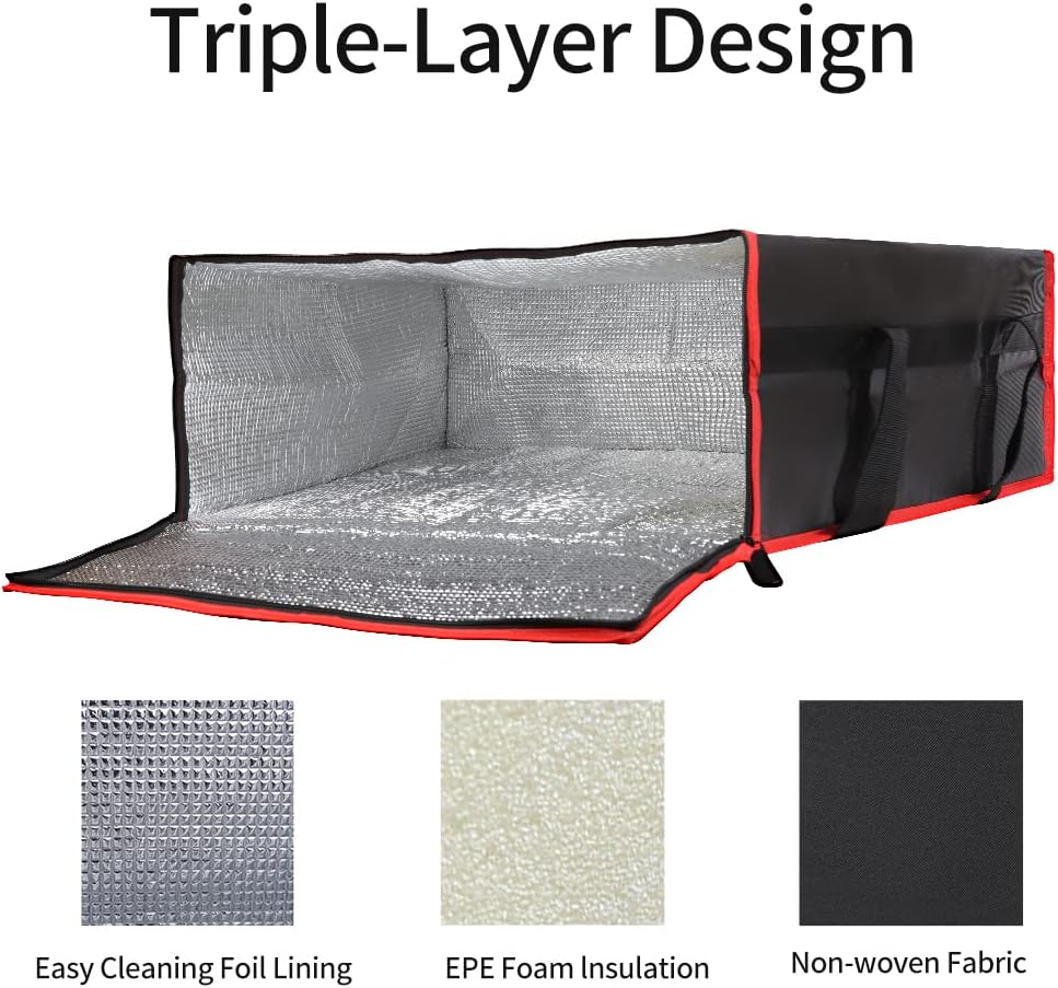 Purilite Select™ Insulated Food Delivery Bag – Extra Large Thermal Carrier for Hot & Cold Food Transport