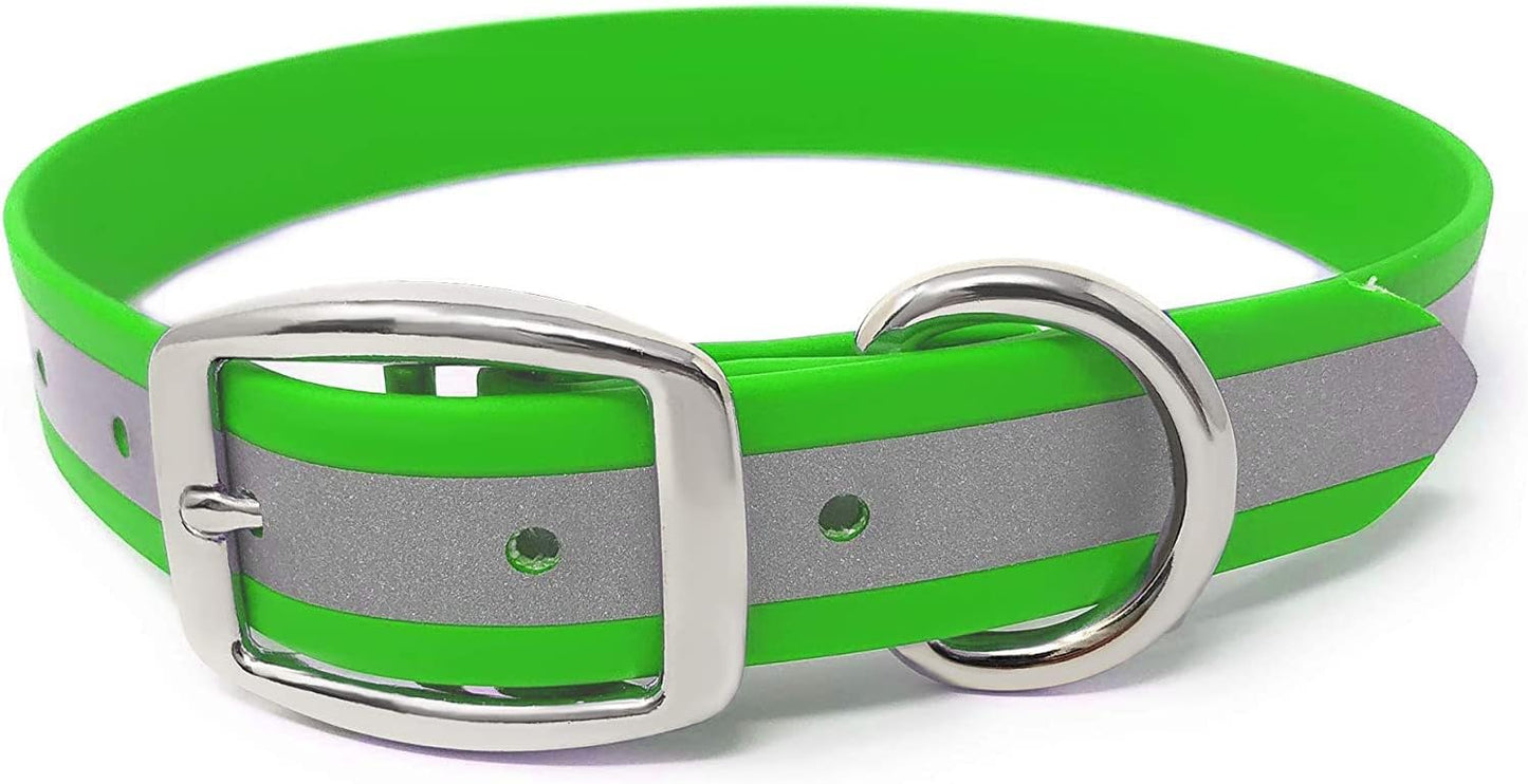 Regal Dog Products Heavy Duty Reflective Dog Collar – Adjustable and with Durable Metal Buckle and Rings Anti-Odor, chew Resistant, Waterproof Dog Collar for Small Medium and Large Dogs (Large, Pink)