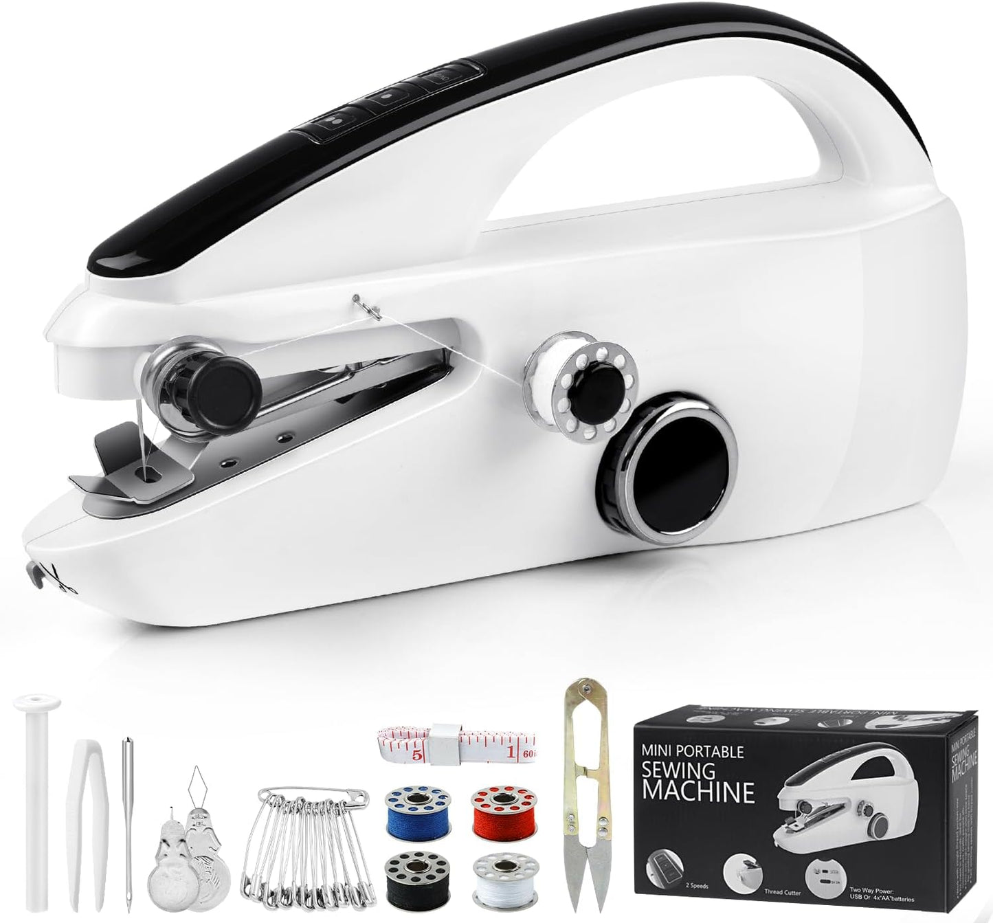 Handheld Sewing Machine, Dual Speed Hand Held Sewing Machine, Sewing Mini Portable Machine for Beginners, Adults, DIY, Home, Travel-G3