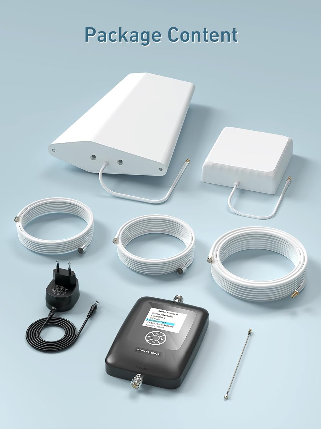 ANNTLENT Cell Phone Signal Booster for House 3G 4G LTE 5G Compatible with All Carriers on Band 25/2/66/4/7/5/12/17, Cell Booster with Omni Antenna and LCD Display, APP Adjust | ISED Approved