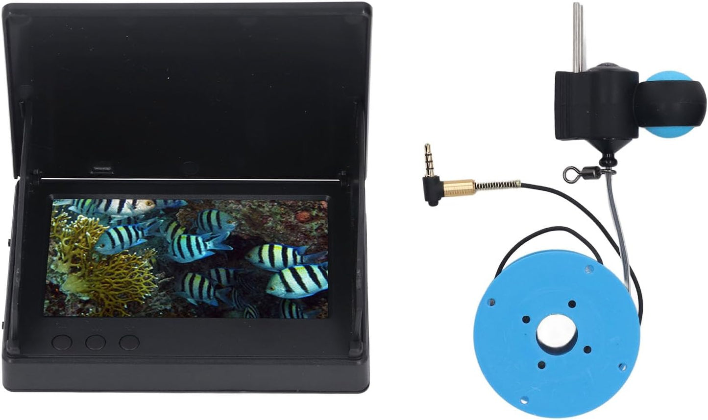 Underwater Fishing Camera, Portable 1080P Fish Finder Camera with 4.3 Inch Display, 220° Ultra Wide Angle Lens, for Ice Lake Sea Boat Kayak Fishing (20m / 65.6ft Cable)