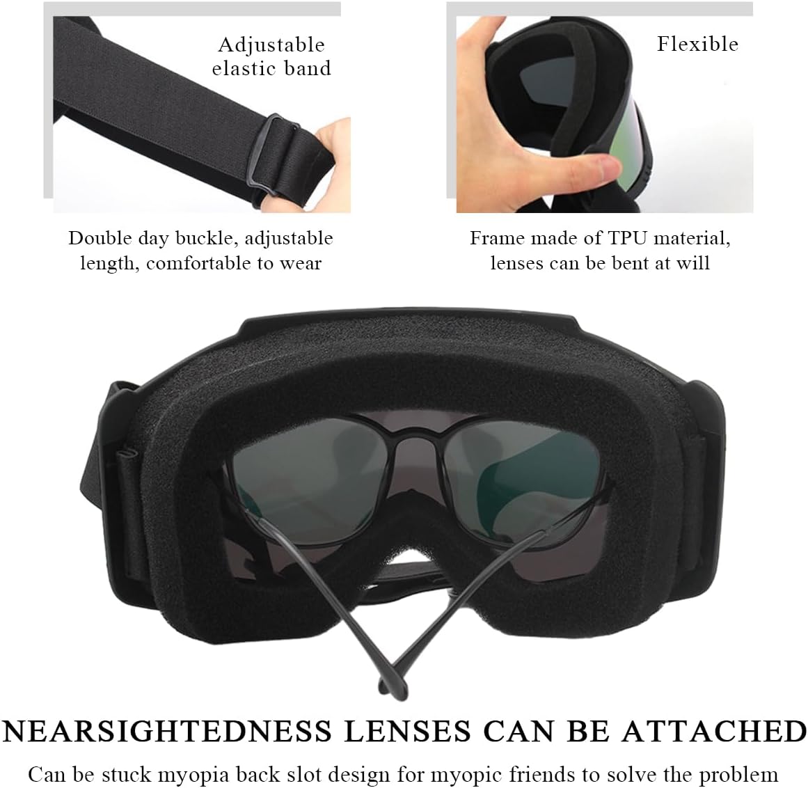Dirt Bike Goggles, Windproof ATV Off-Road Goggle, Wide Vision Riding Motorcycle Goggles, Motorcycle Accessories - PuriLite