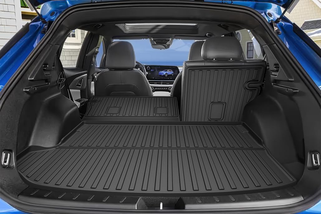 AOMSAZTO Floor Mats & Trunk Mat for 2024 2025 Chevy Equinox EV (Non Fuel),TPE All Weather Protection 2 Rows Car Floor Liners with Cargo Liner for Chevrolet Equinox EV (Non Fuel) - PuriLite
