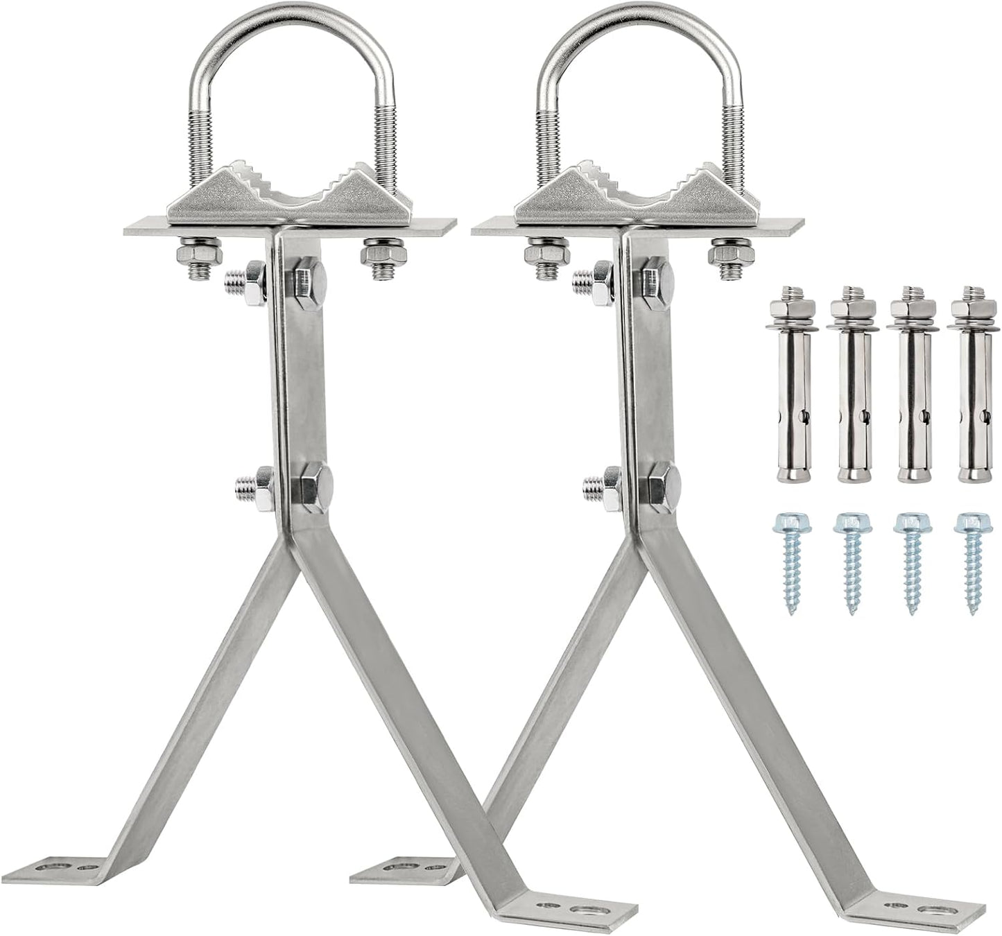XRDS-RF 16 Inch Heavy-Duty Wall Mount Stand Off Mast for TV Antenna - Windproof Mounting Bracket (2-Leg + 2-Leg)