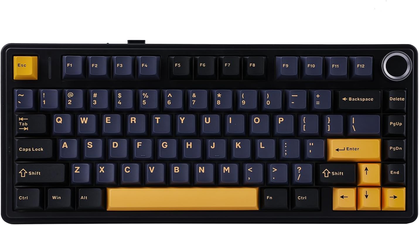 EPOMAKER x Aula F75 Gasket Mechanical Keyboard, 75% Wireless Hot Swappable Gaming Keyboard with Five-Layer Padding&Knob, Bluetooth/2.4GHz/USB-C, RGB (Black Gradient, LEOBOG Reaper Switch)