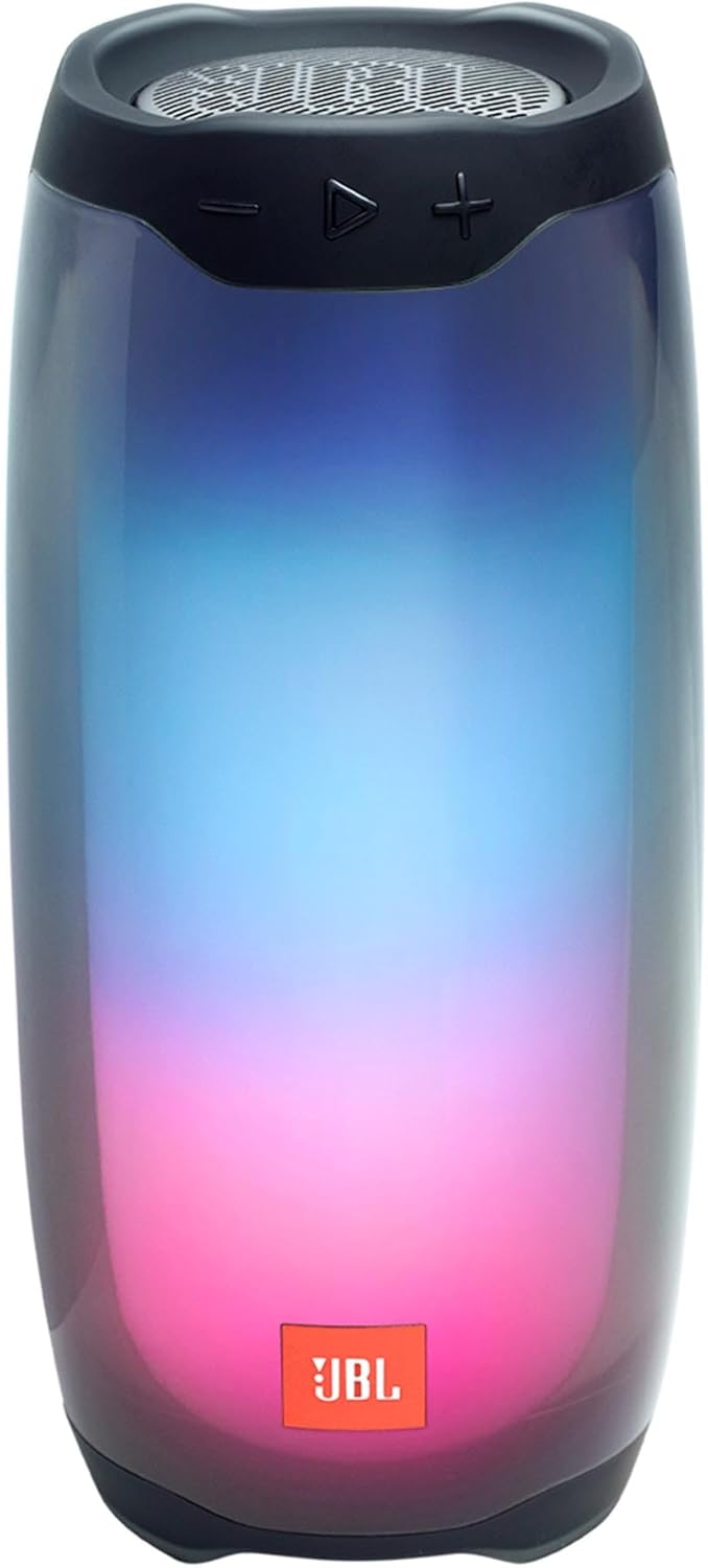 JBL Pulse 4 Portable Waterproof Wireless Bluetooth Speaker with 360 Sound, Light Show and up to 12 Hours of Battery Life - Black