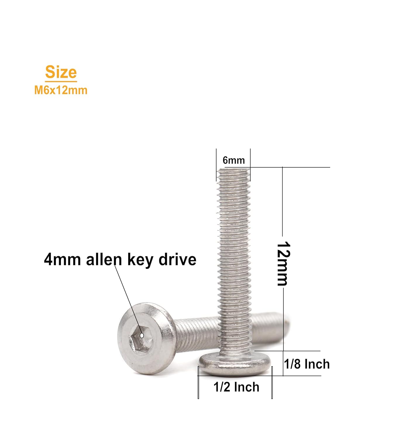 binifiMux 4pcs M10-1.25 x 70mm Serrated Flanged Hex Bolts Flange Hexagon Screws, Stainless Steel 18-8 (304), Plain Finish, DIN 6921