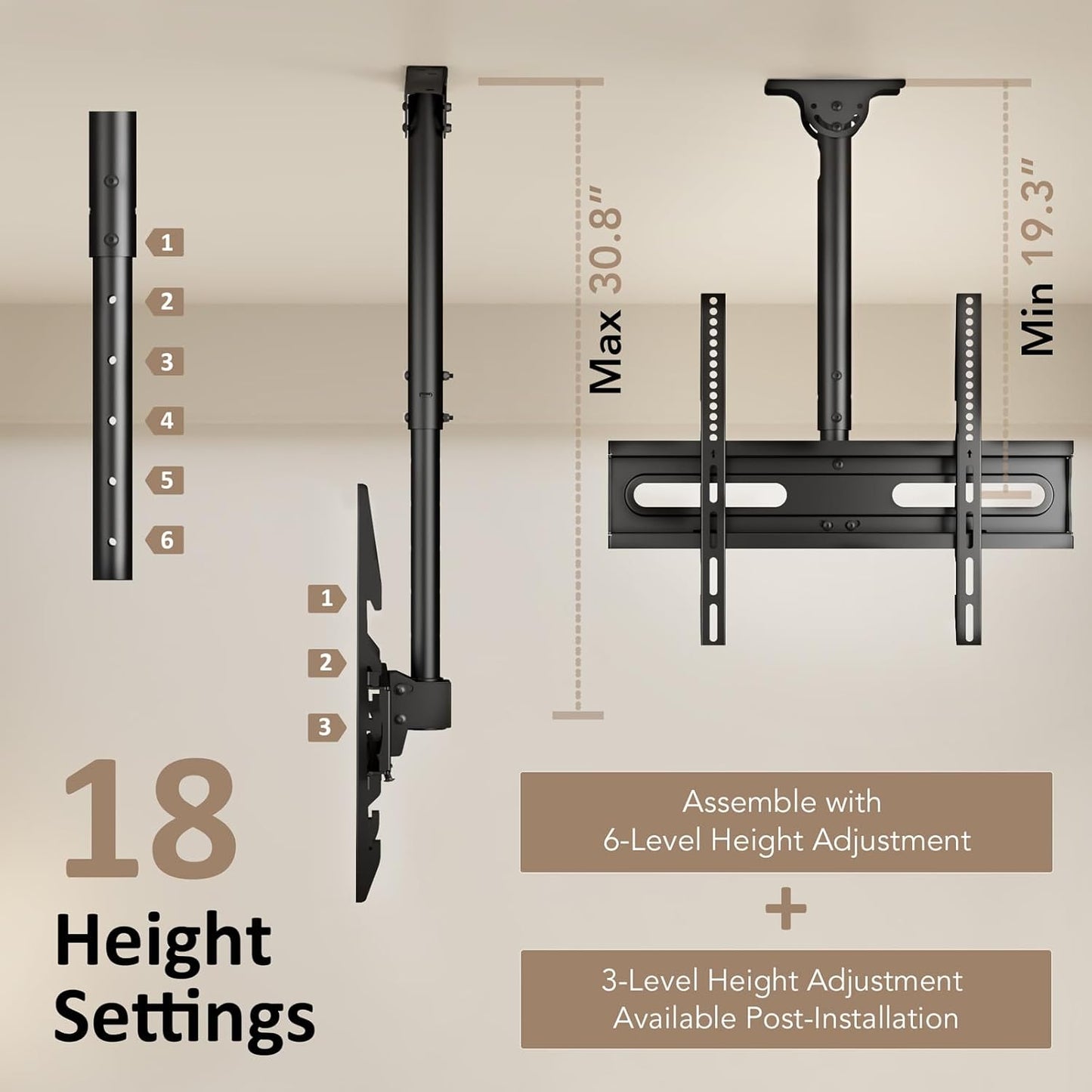 TV Wall Mount Bracket for 32-85 Inch TVs Full Motion Dual Articulating Arm with Swivel & Tilt, Max VESA 600x400mm, Supports 132 lbs for LCD/LED/OLED Flat & Curved Screens